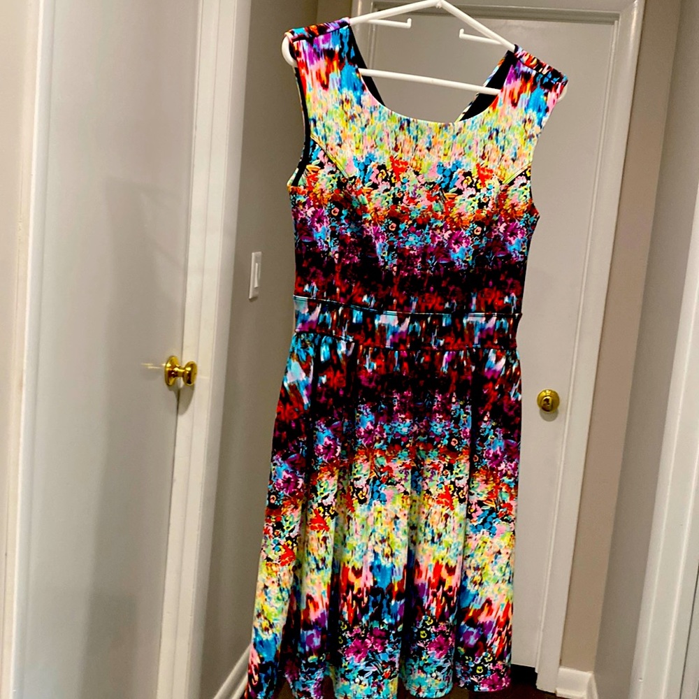Cynthia Rowley Rainbow Abstract Floral Dress